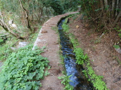 water supply to mountain village.